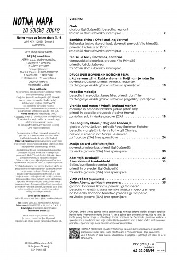 NOTNA MAPA ZA ŠOLSKE ZBORE št. 98 - (učiteljski izvod)