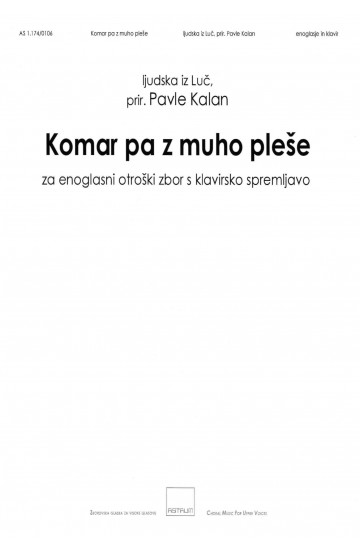 Komar pa z muho pleše - glas+klavir