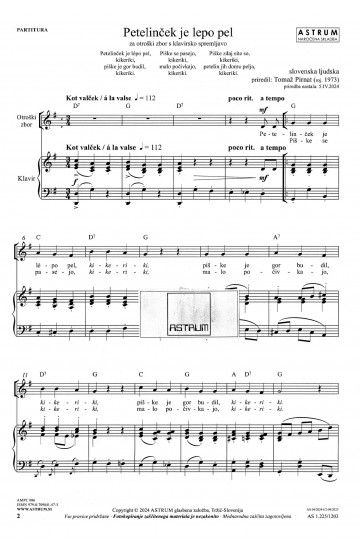 Petelinček je lepo pel