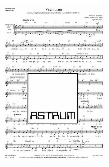 Vsem nam [Zborovska partitura]