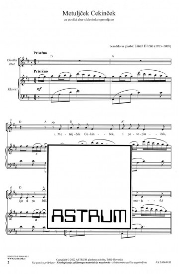 Metuljček Cekinček