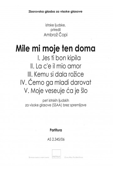 MILE MI MOJE TEN DOMA - SSAA