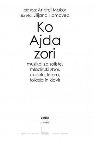 KO AJDA ZORI (Libreto)