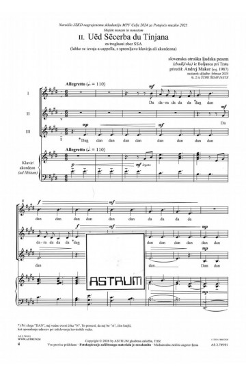 ŠTIRI ŠEMPJASTE [Zborovska partitura]