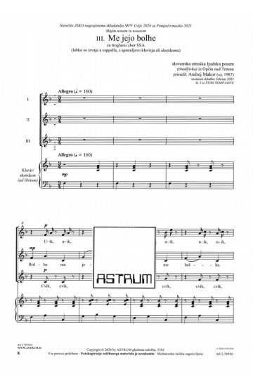 ŠTIRI ŠEMPJASTE [Zborovska partitura]