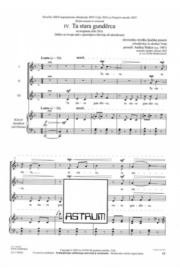 ŠTIRI ŠEMPJASTE [Zborovska partitura]
