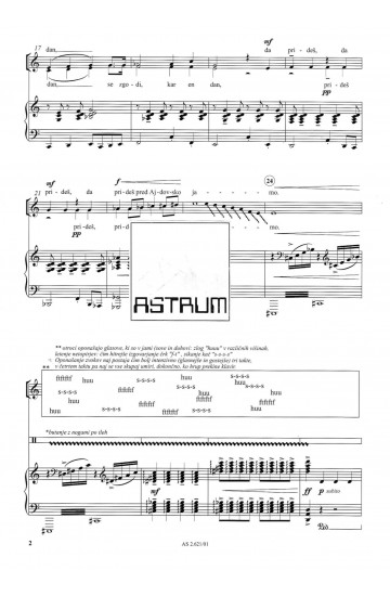 Junak - SA+telesna tolkala+klavir