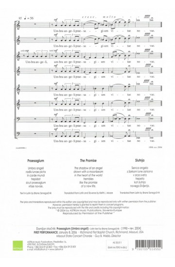 Praesagium (Umbra angeli) - SSAATTBB