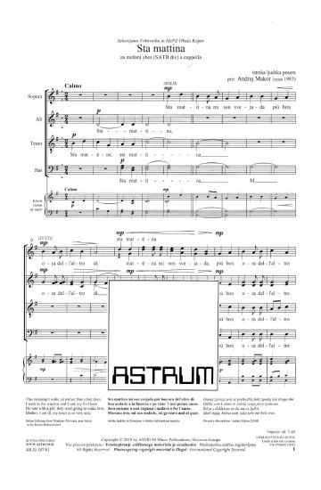 Sta mattina (Danes zjutraj) - SATBdiv