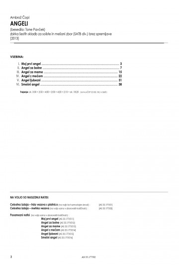 ANGELI (Zborovska partitura) 2013