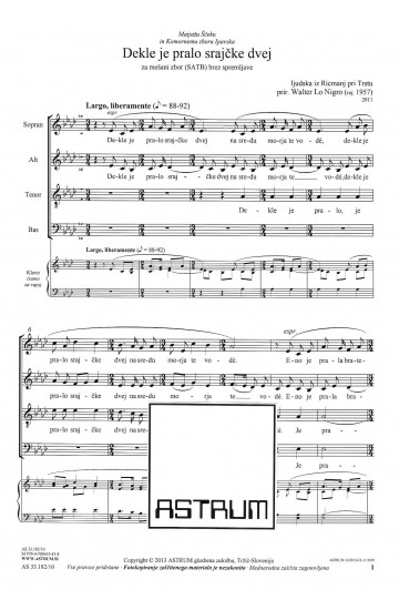 Dekle je pralo srajčke dvej - SATB