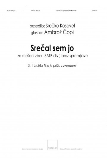 Srečal sem jo - SATBdiv