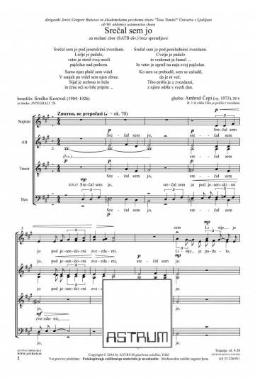 Srečal sem jo - SATBdiv