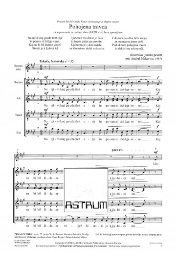 Pohojena travca - Ssolo+SATB