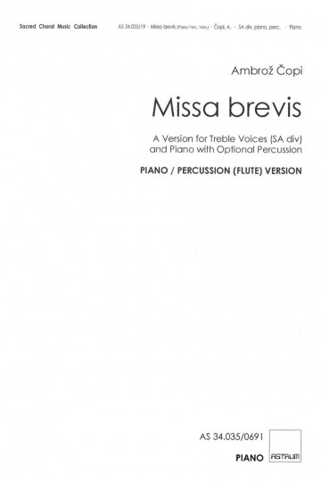 MISSA BREVIS (2008) - SAdiv (Klavir) - RAZLIČICA ZA KLAVIR / TOLKALA (FLAVTO)