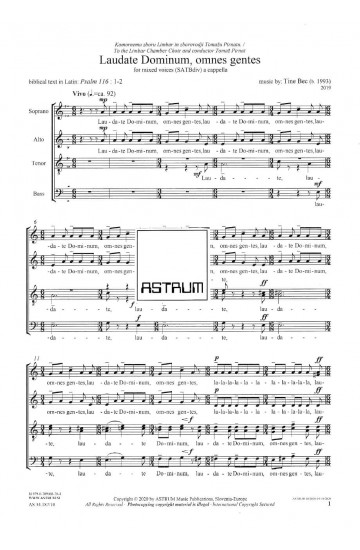 Laudate Dominum, omnes gentes (SATBdiv), 2019