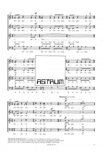 Laudate Dominum, omnes gentes (SATBdiv), 2019