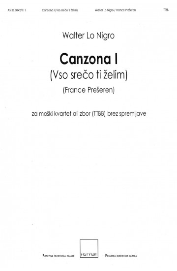 Canzona I (Vso srečo ti želim) - TTBB