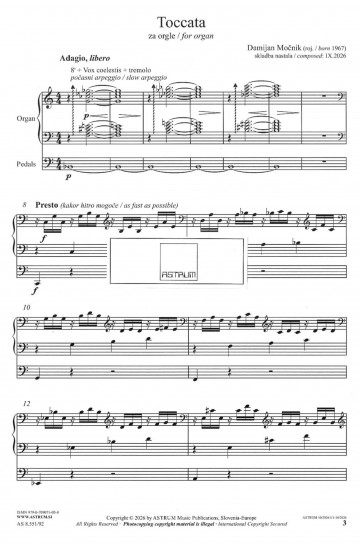 TOCCATA za orgle (2026)